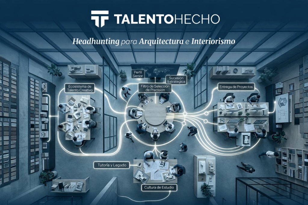 Imagen de oficina moderna representando desarrollo de carrera en arquitectura