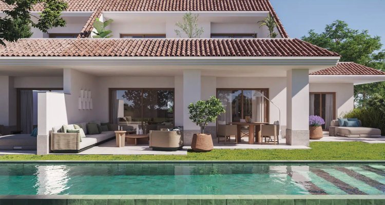 Vivienda unifamiliar contemporánea con piscina y terraza exterior, diseñada por Molins Design, como referencia de arquitectura residencial de alto nivel y talento especializado en diseño.