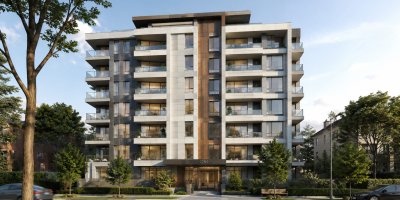 Edificio plurifamiliar contemporáneo con fachada moderna, balcones y diseño residencial urbano, asociado a servicios de headhunter en arquitectura, selección de arquitectos y captación de talento para estudios de arquitectura e inmobiliarias.